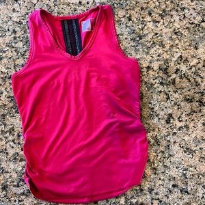 Lucky in Love red w gold and silver stripe